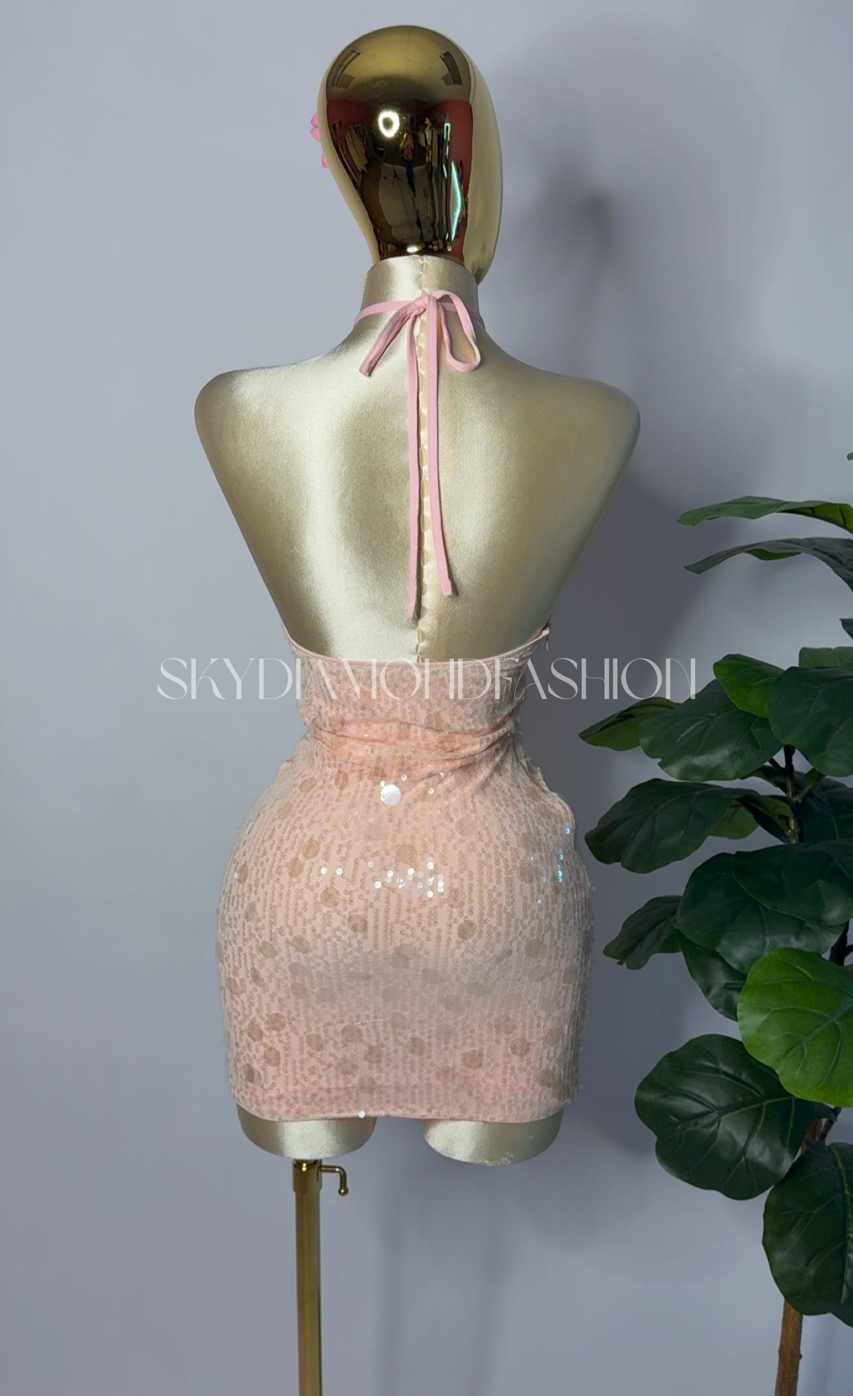 Seashell pink sequin dress