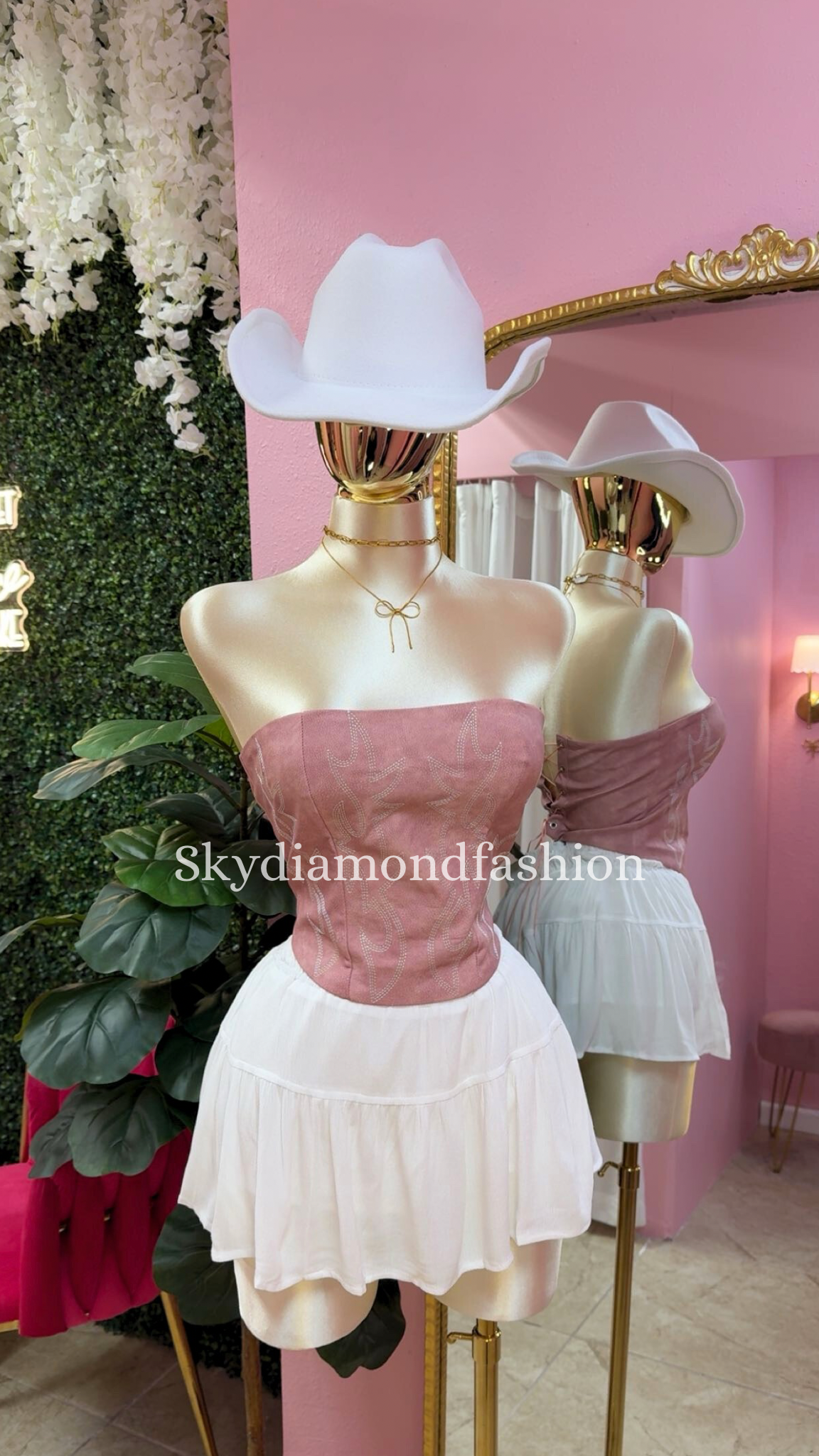 Blush pink western top