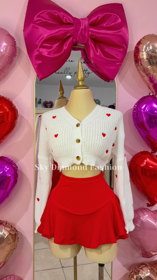 White with hearts cardigan ❤️