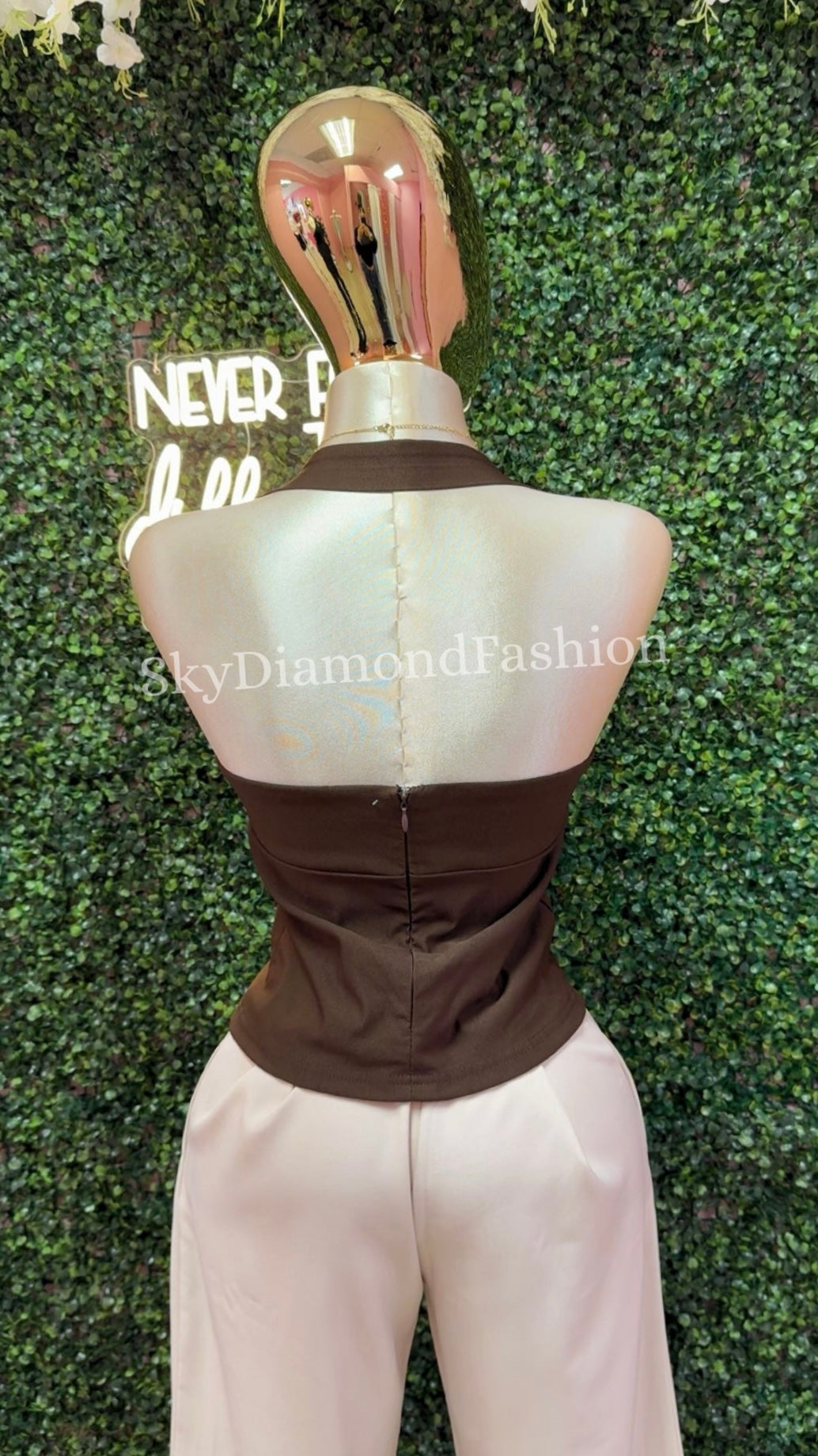 Brown casual top
