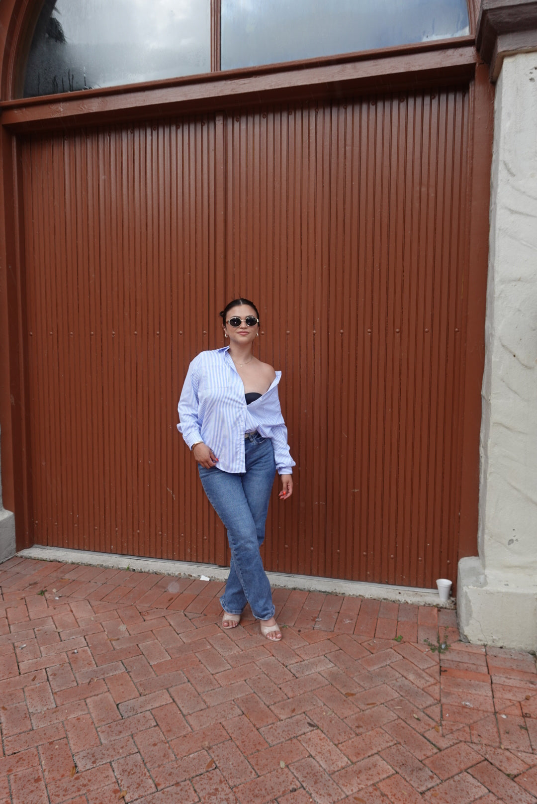 Blue striped shirt