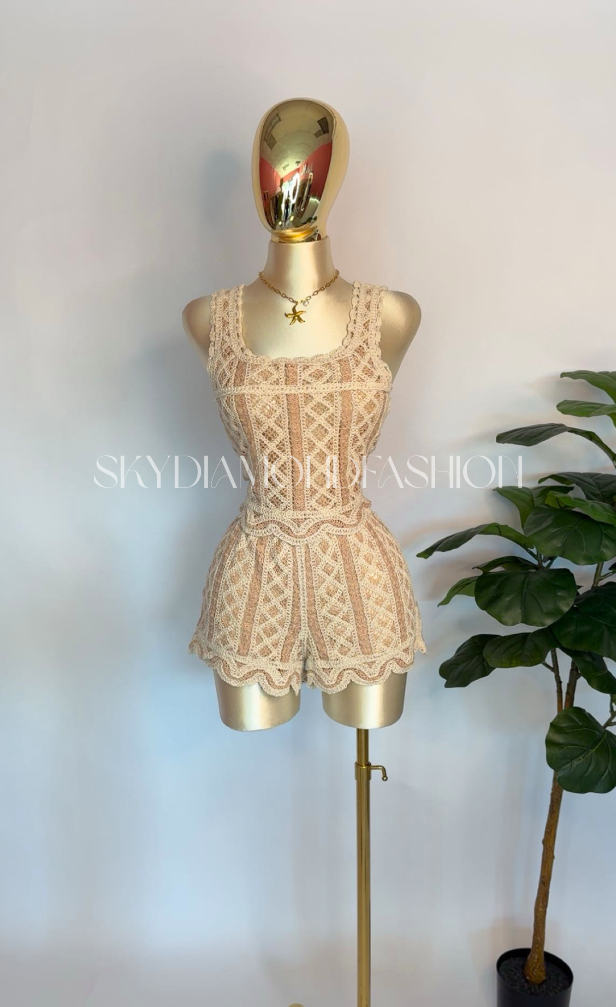Crochet mocha short set 🐚