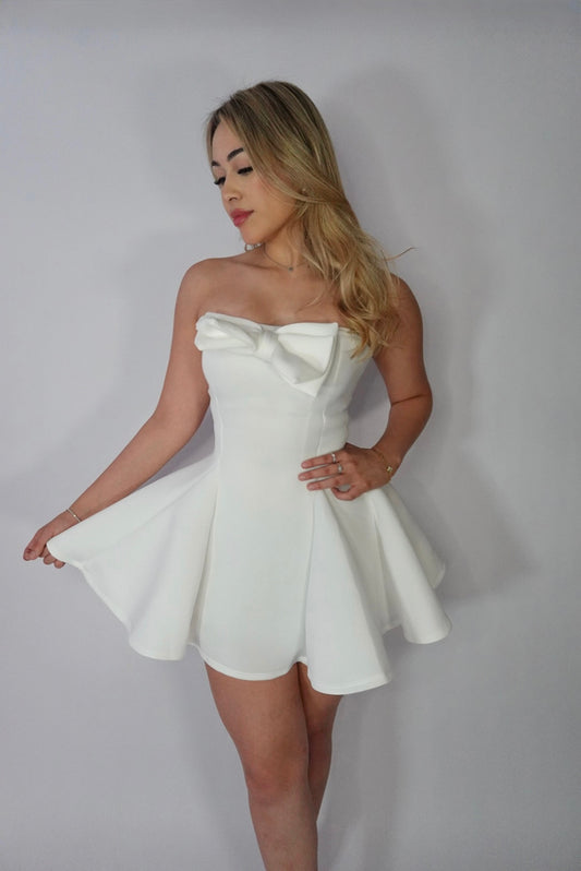 White coquette mini dress