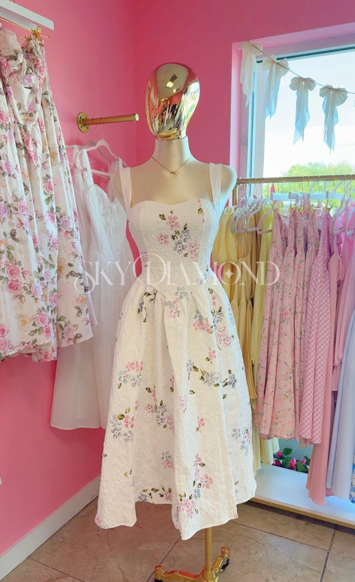 White floral dress