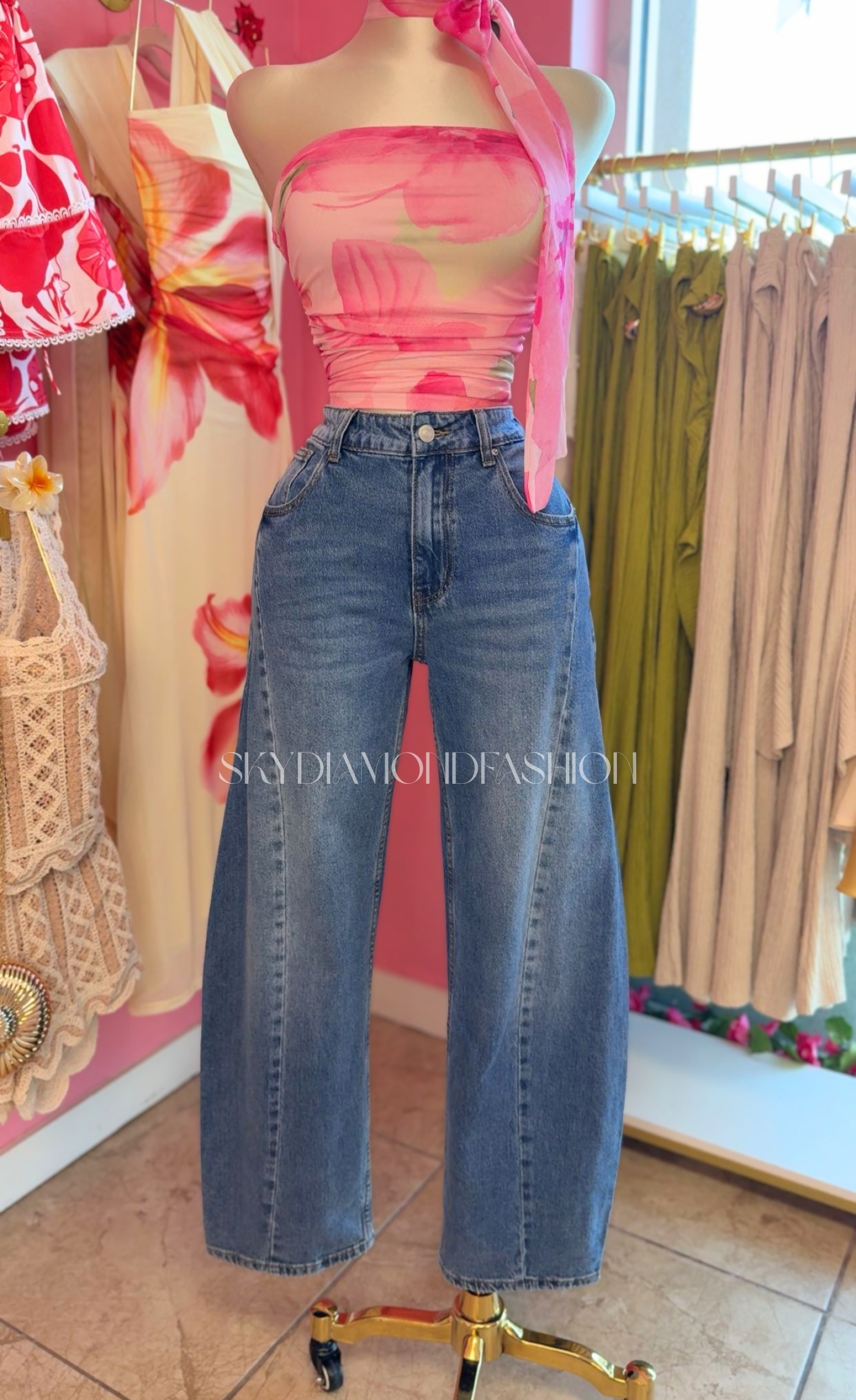 Soho Front Seam Barrel Jeans