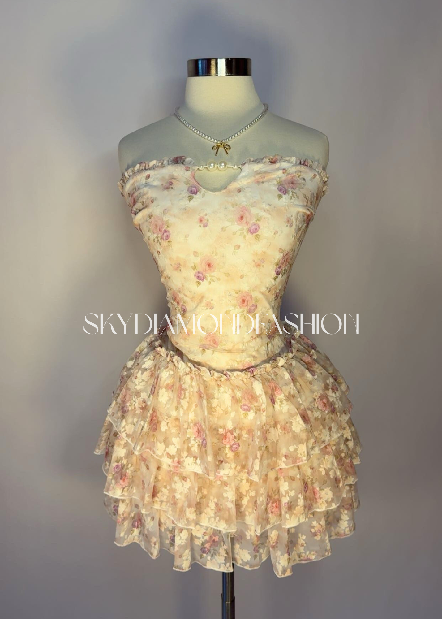 Vintage velvet floral dress
