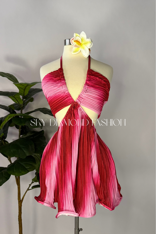 Halter pink dress