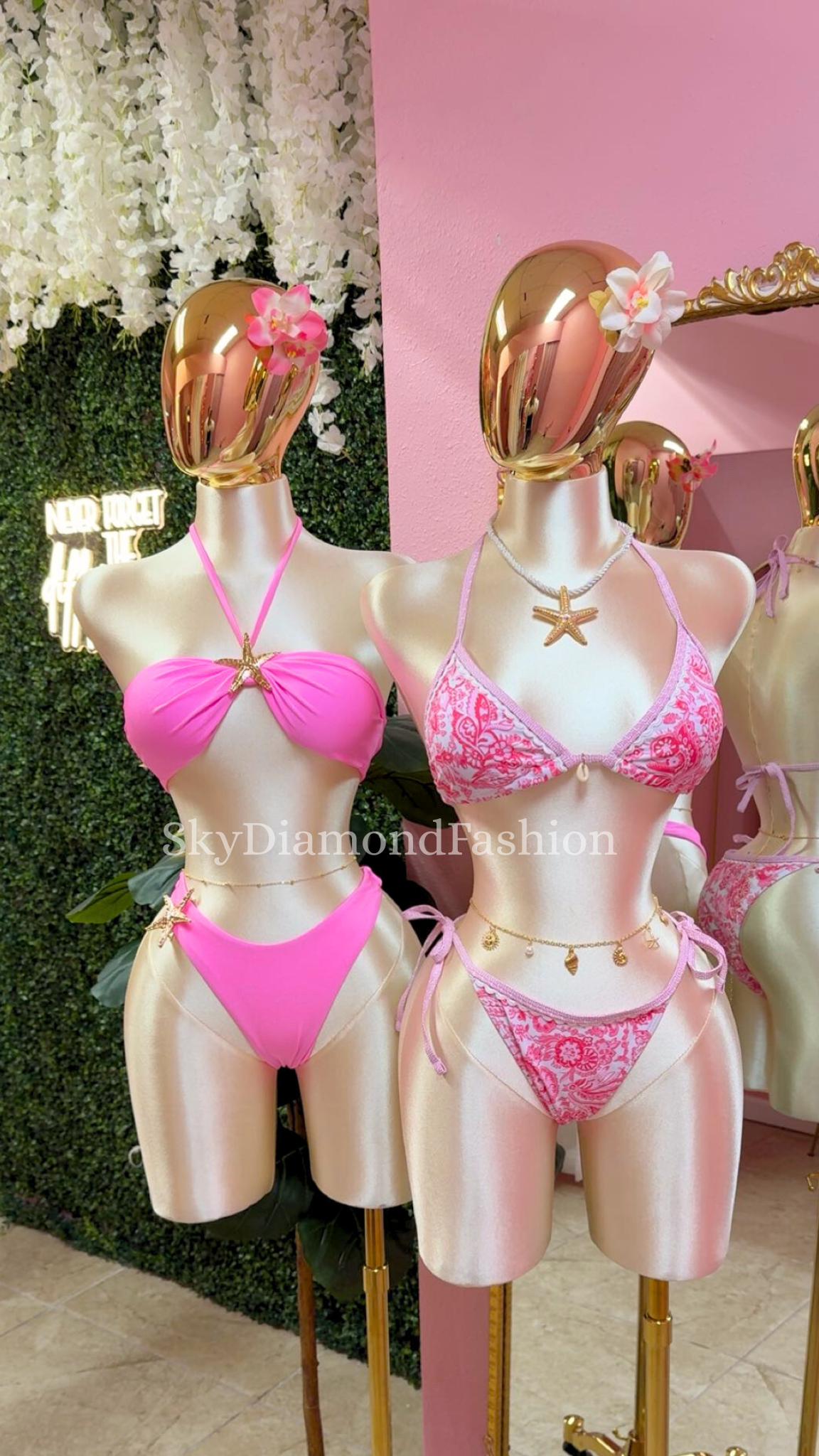 2pc starfish pink bikini