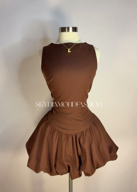Chocolate brown bubble dress
