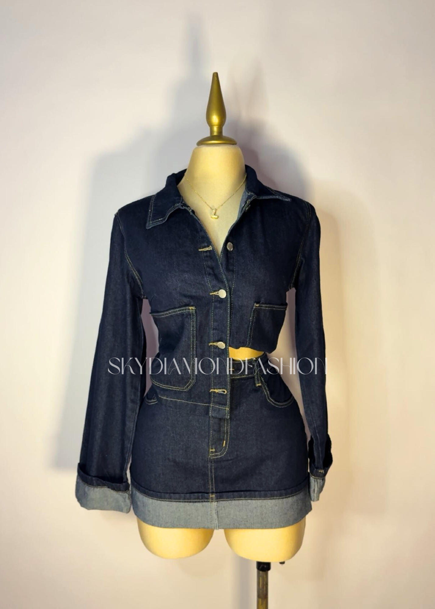 Denim skirt set