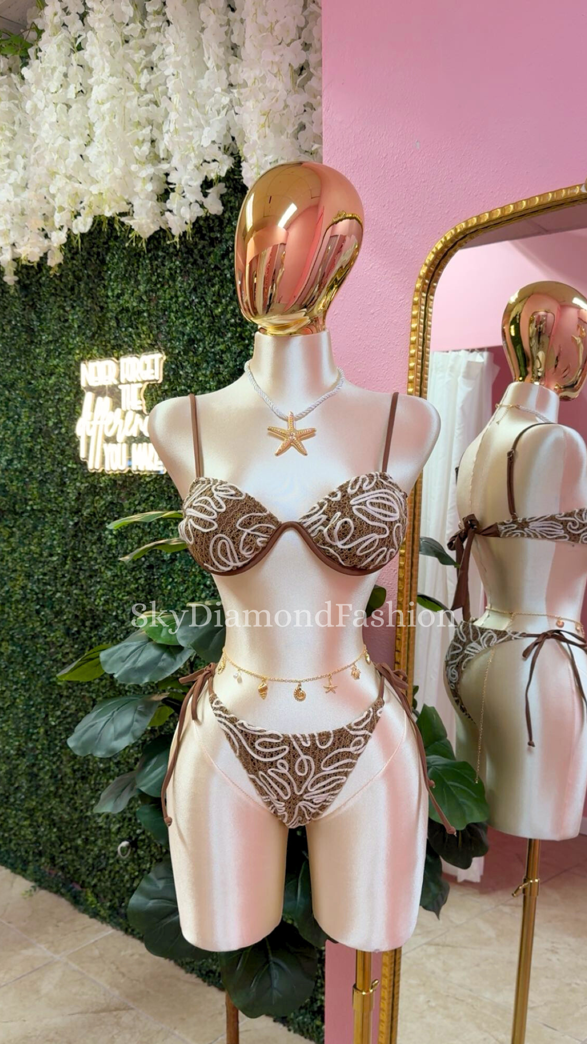 2 pc brown mocha bikini