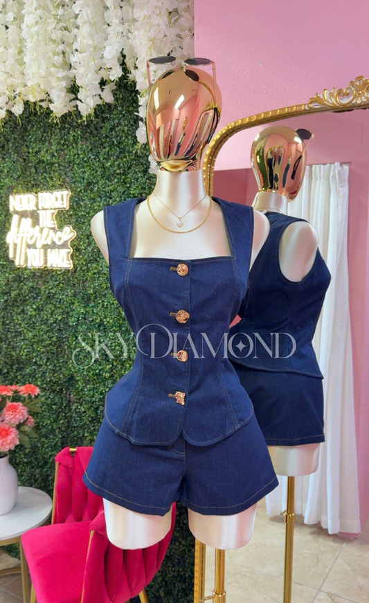 Monaco gold set (dark denim)