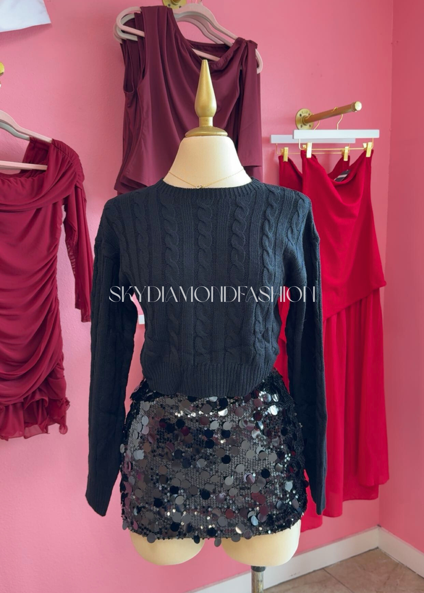 Black knit sweater