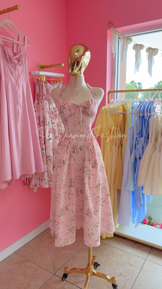 Baby pink coquette long dress