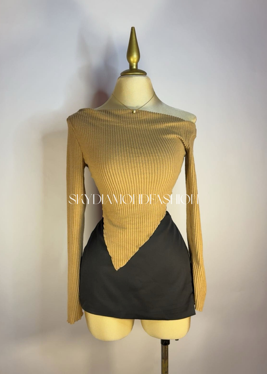 light brown long sleeve top