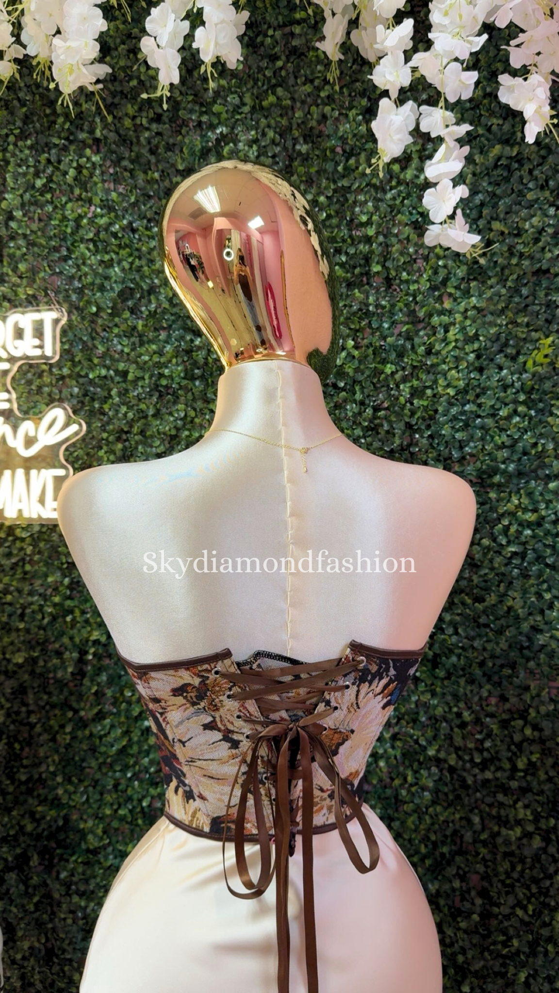 Brown floral corset