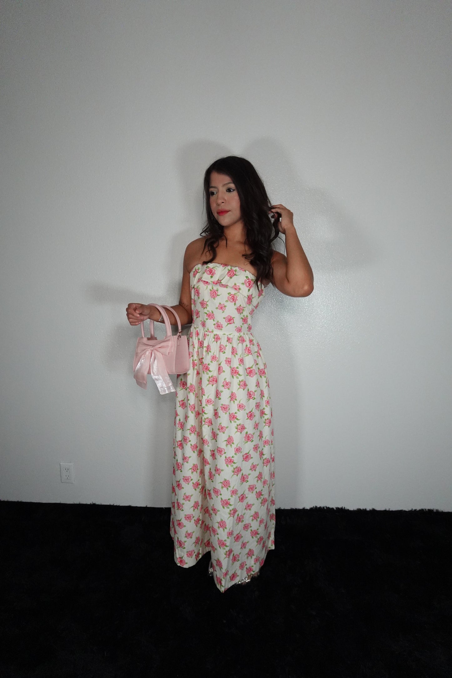 Blooming in pink midi dress