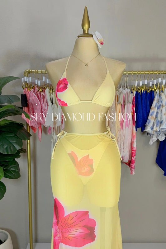 Yellow 3pc bathing suit