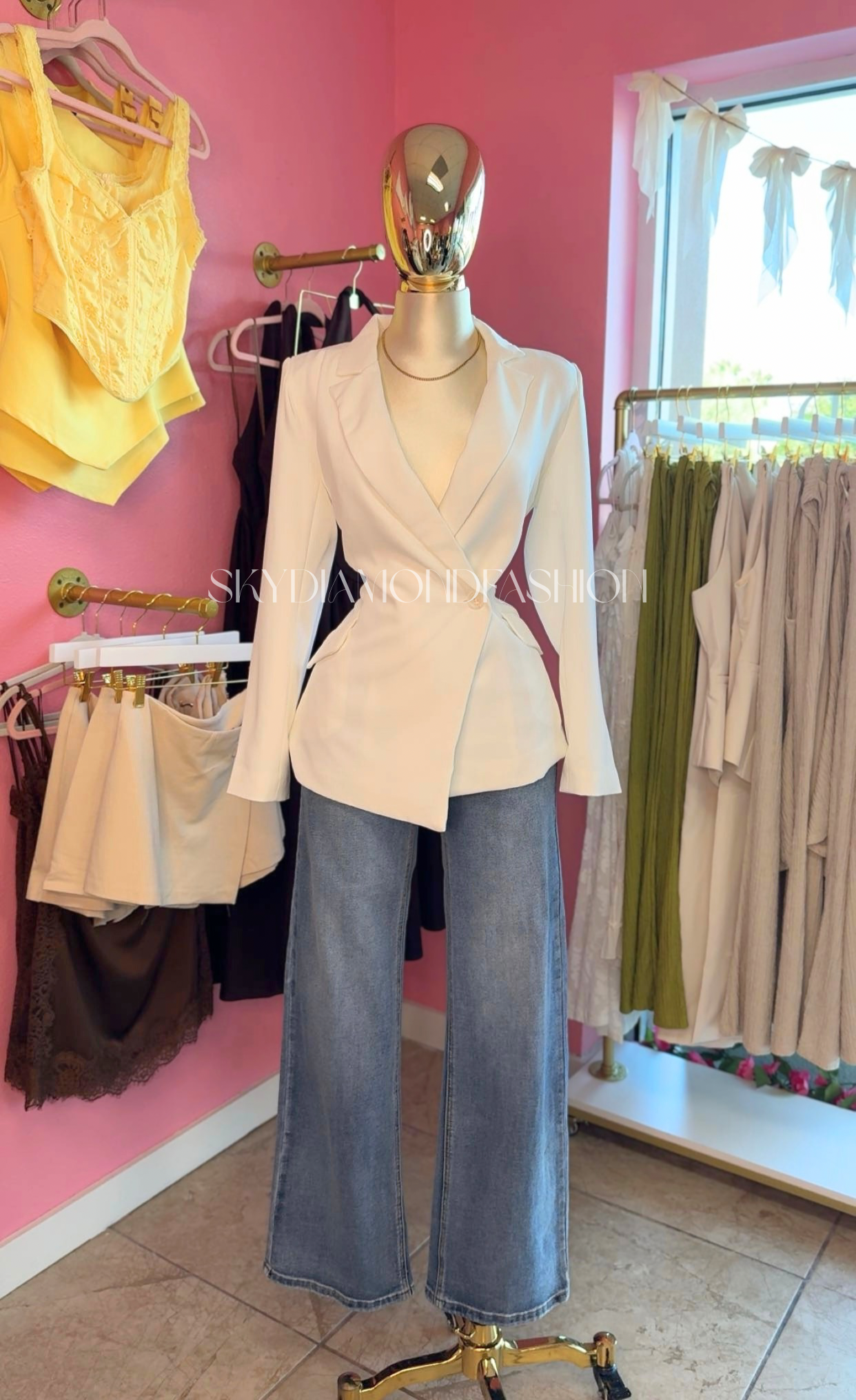 White formal blazer