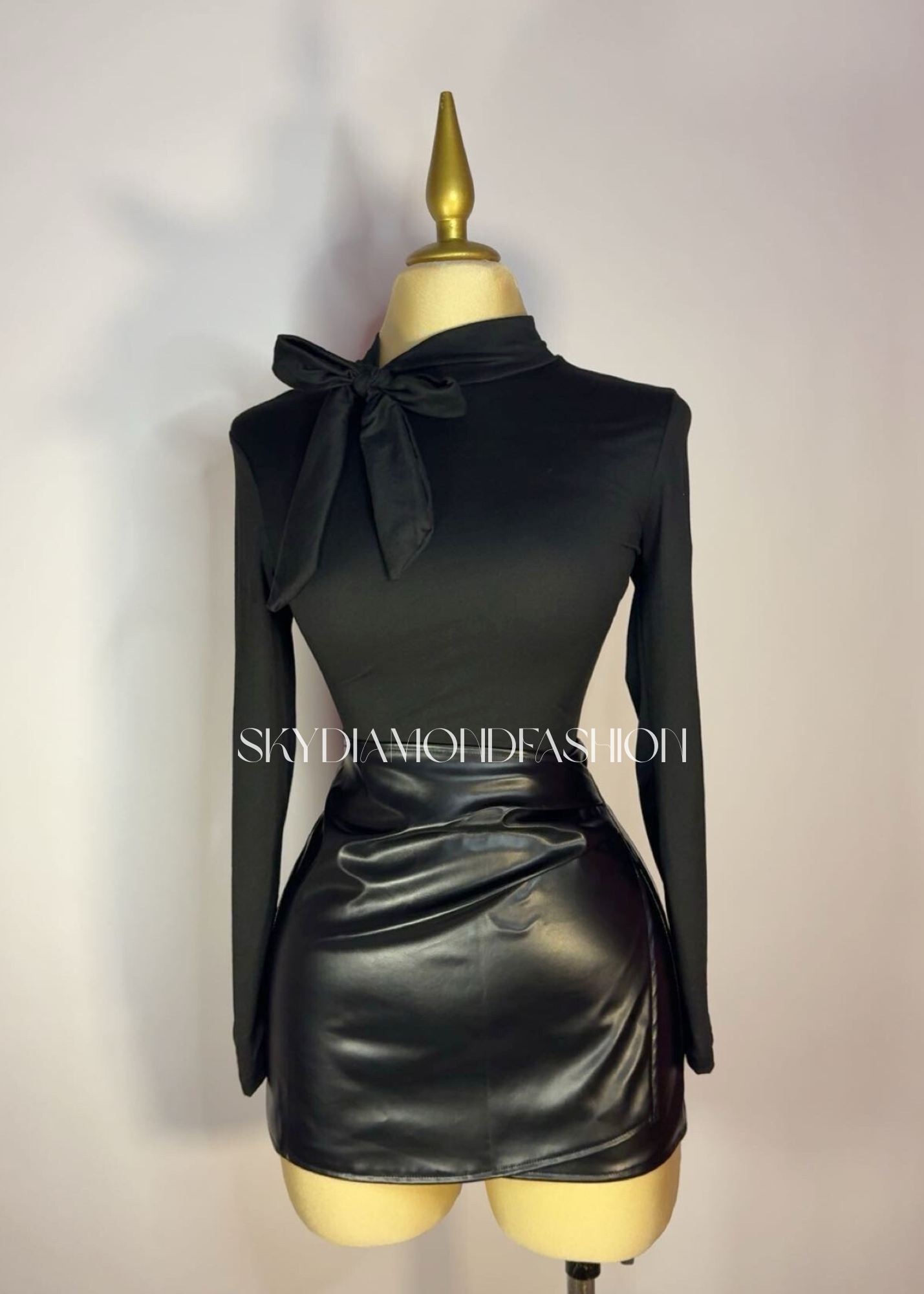 Black leather skirt