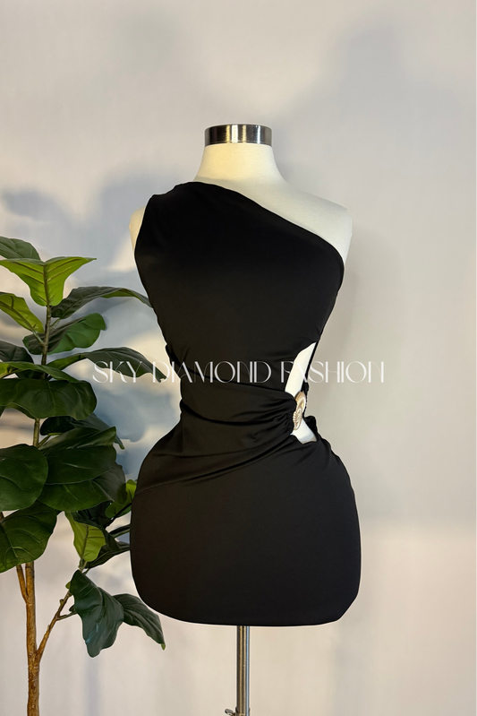 Black short shell dress