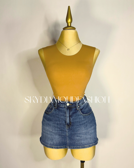 Tan buttery soft material bodysuit