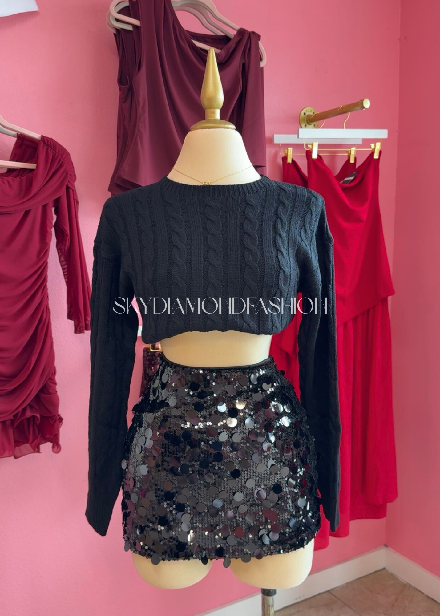 Black knit sweater