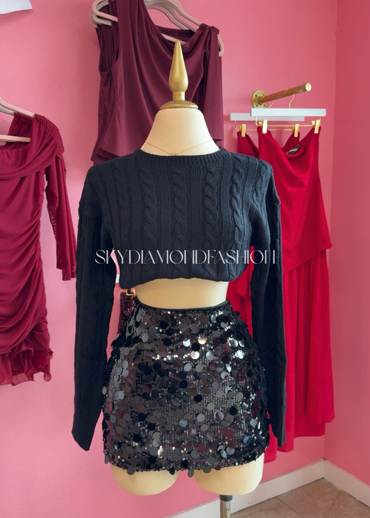 Black knit sweater
