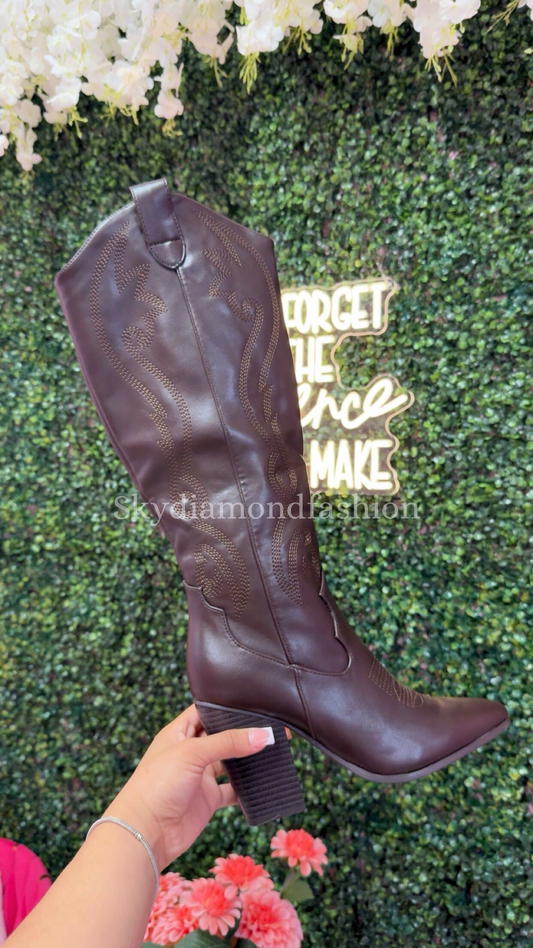 Brown western boots