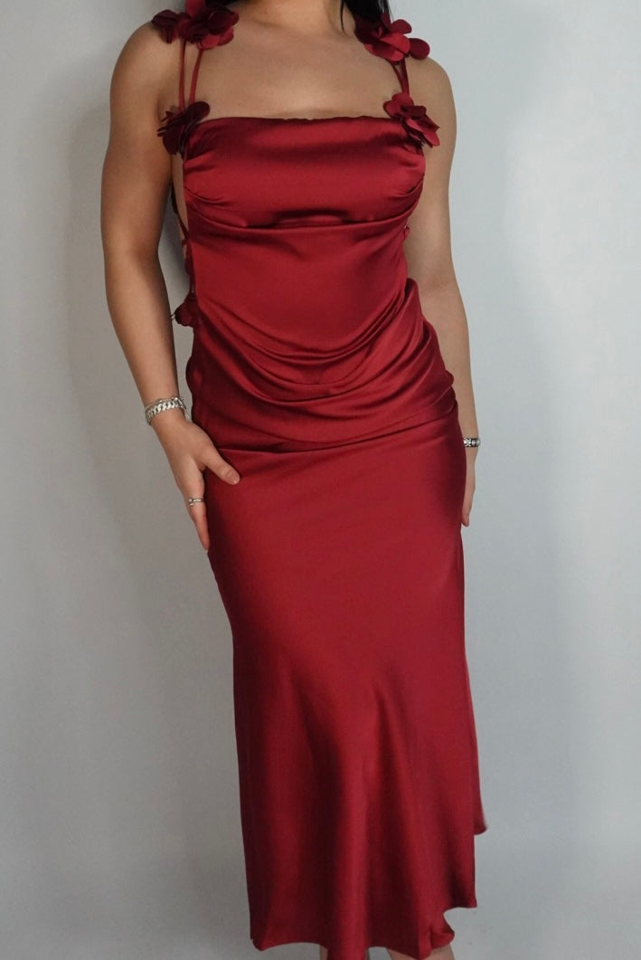 Burgundy flower dress