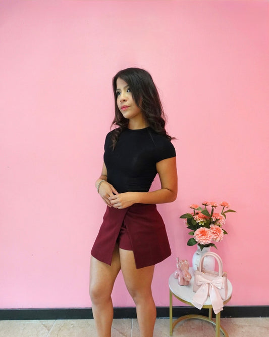 Burgundy skort