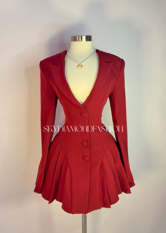 Burgundy button up dress