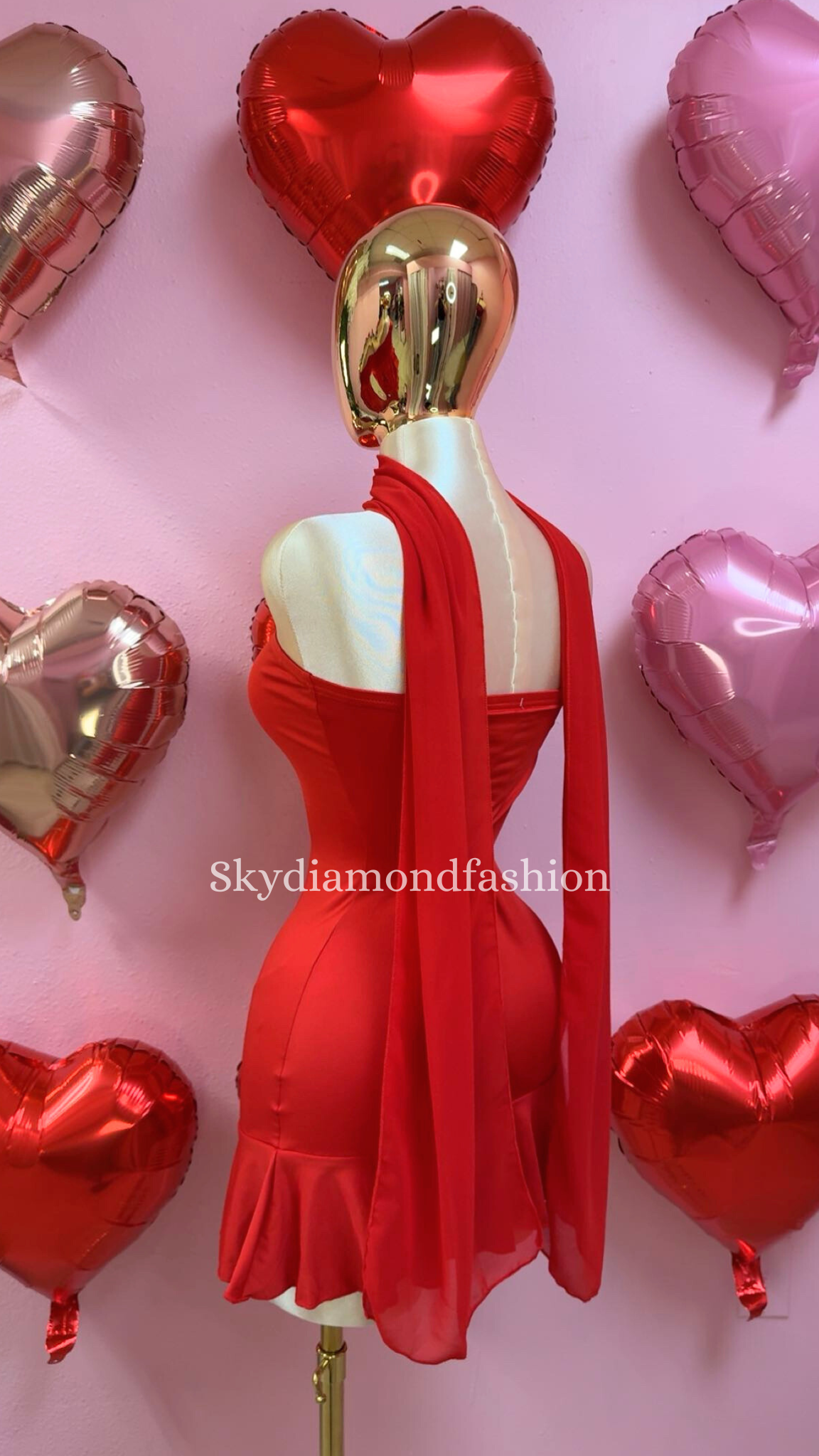 Red tube dress