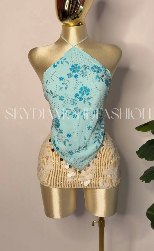 Apricot sequin skirt