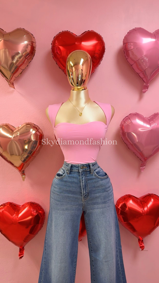 Pink body suit