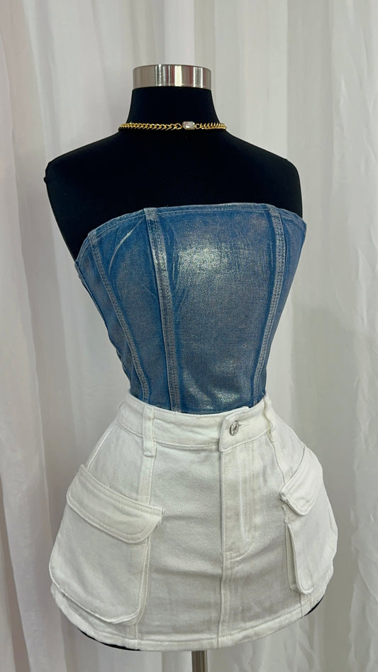 White cargo skirt