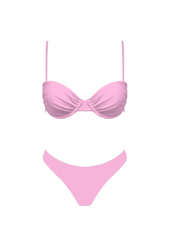 Pink sunset underwire 2pc bikini