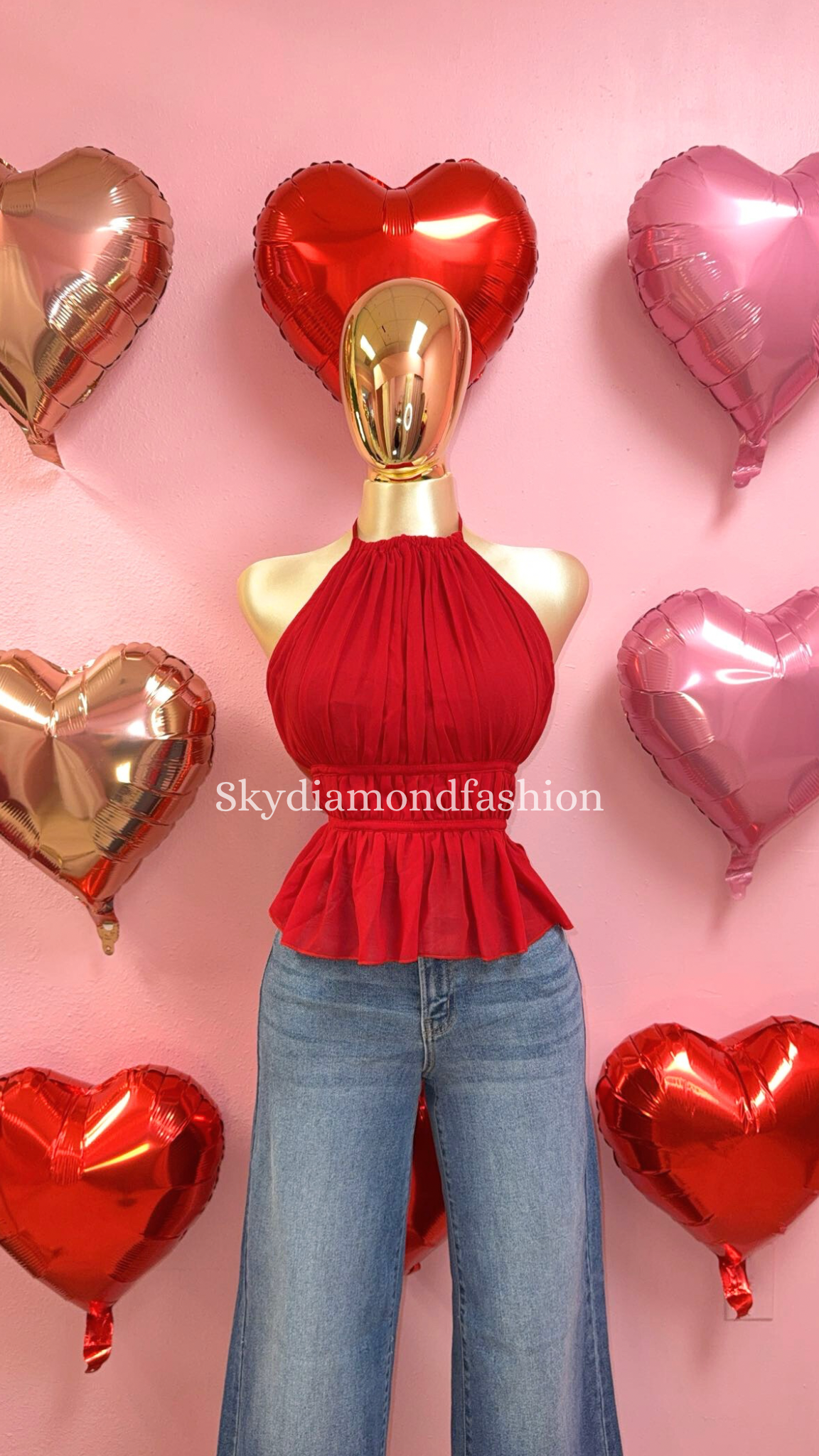 Red halter top