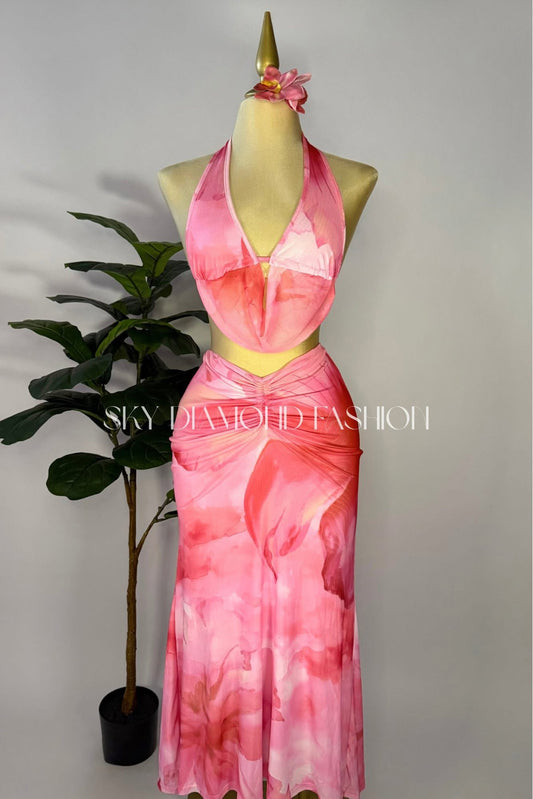 Pink skirt set