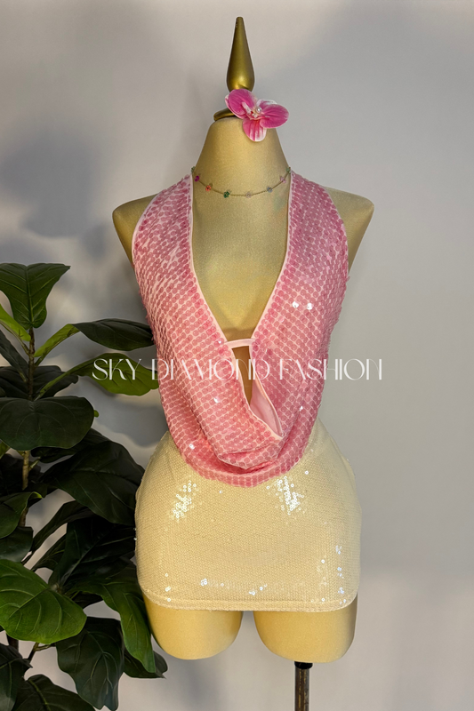 Pink sequin top