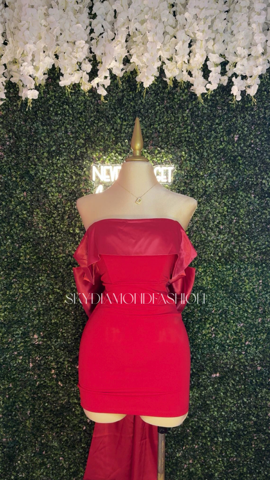 Coquette big satin bow dress