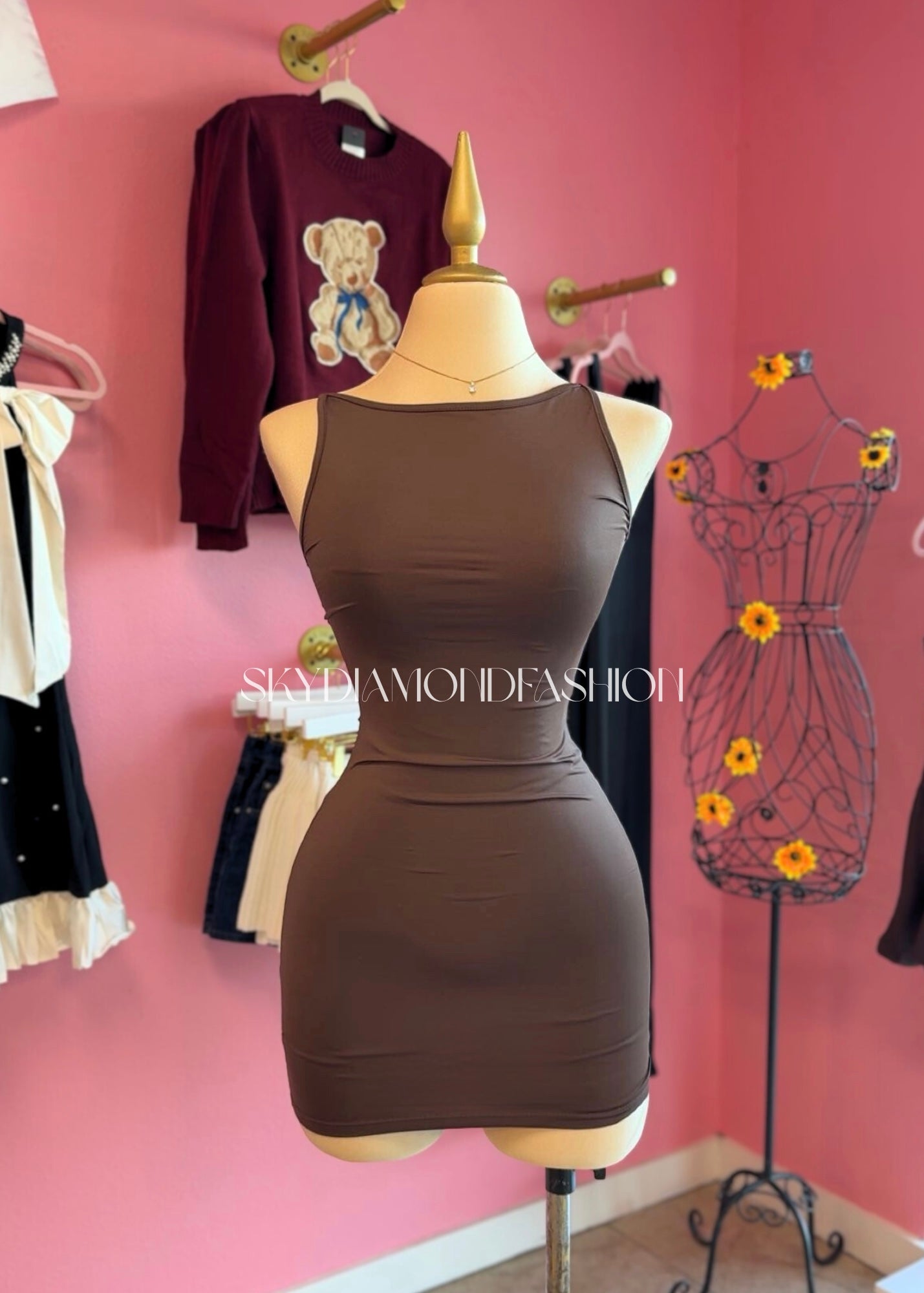 Brown buttery dress