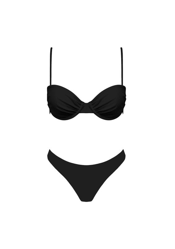 Black underwire 2pc bikini