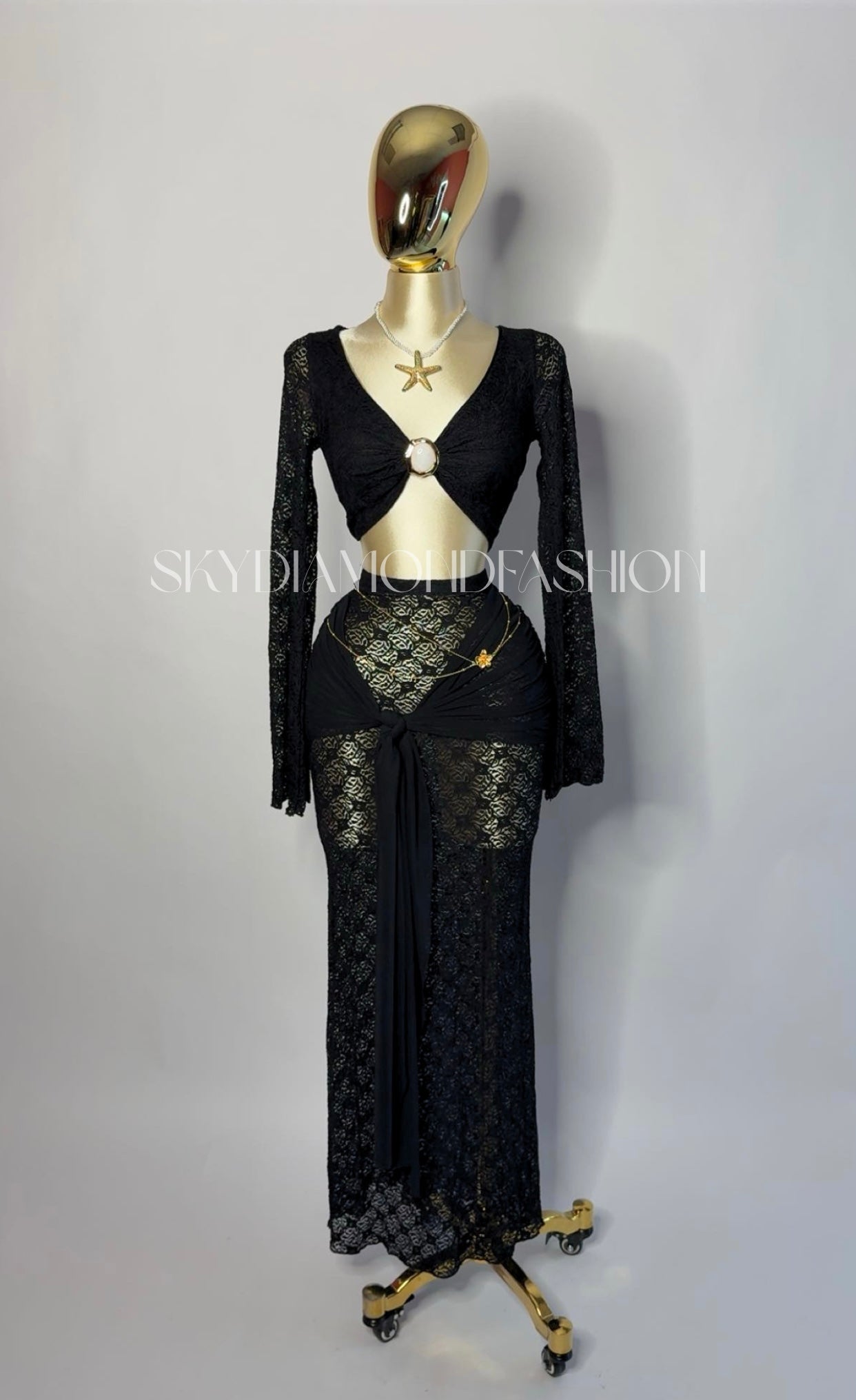 Black island lace 2pc set