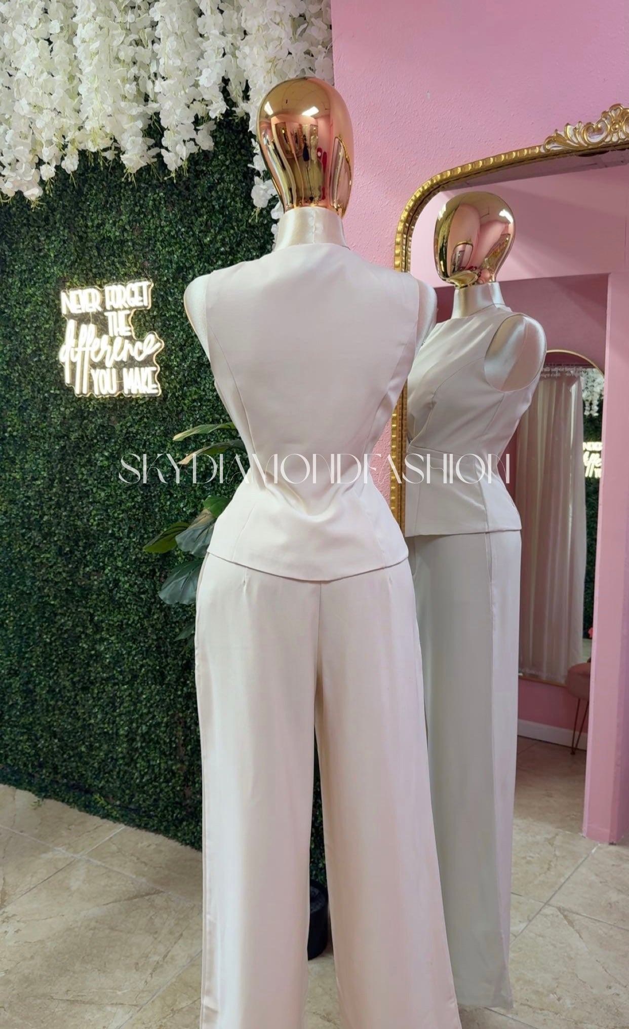 Beige classy elegant pant set