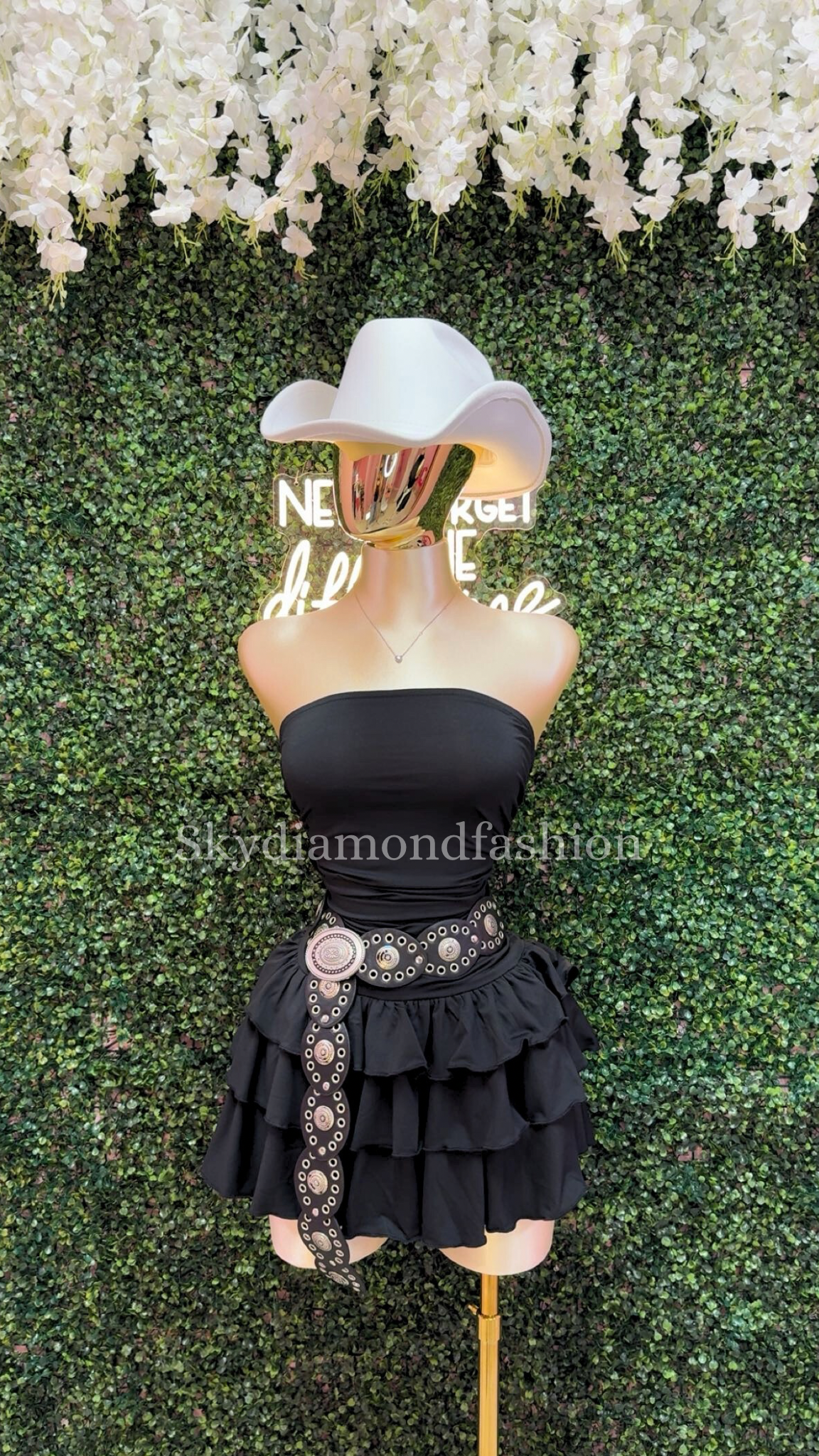 Black ruffle dress