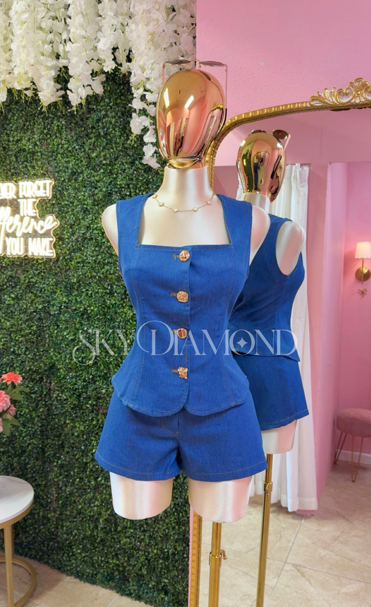 Monaco gold set (light denim)